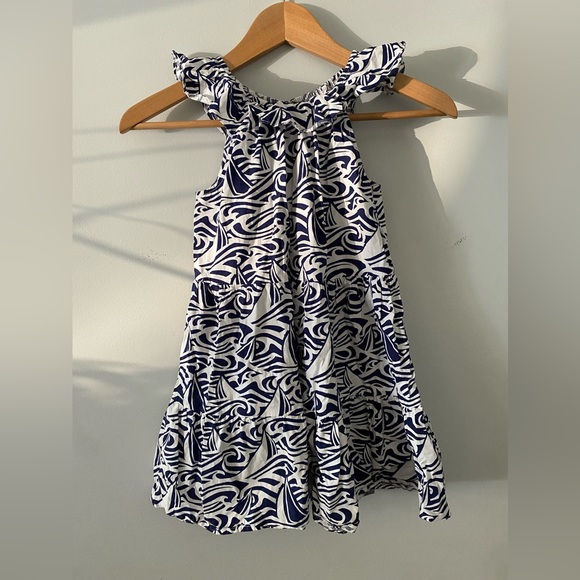 Vineyard Vines for Target Rough Seas Sleeveless Scoop Neck Ruffle Dress - Picture 3 of 6